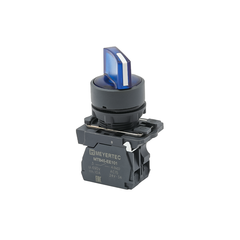 переключатель на 3 положения с фиксацией и подсветкой 1no 220в ac/dc ip65 пластик mtb5-ak36713 син. овен 137292 от BTSprom.by