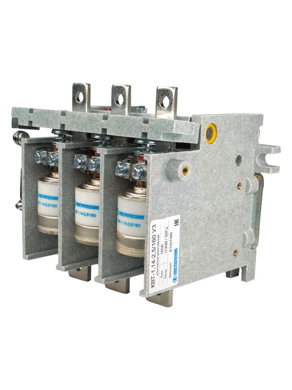 контактор вакуумный квт-1.14-2.5/160-3 у3 3п 160а кат. 220в 2но+1нз ip00 без реле электротехник et557366 от BTSprom.by