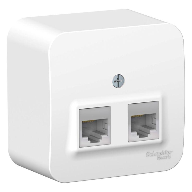 розетка компьютерная 2-м оп blanca rj45 кат.5e с изолир. пластиной бел. se blnia045451 от BTSprom.by