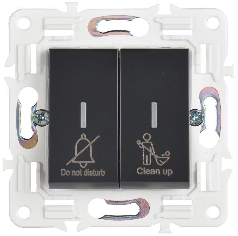  Выключатель 2-кл. SKANDY 10А SK-V16Bl для отелей с индикацией черн. IEK SK-V20-2-10-K02 фото в каталоге от BTSprom.by