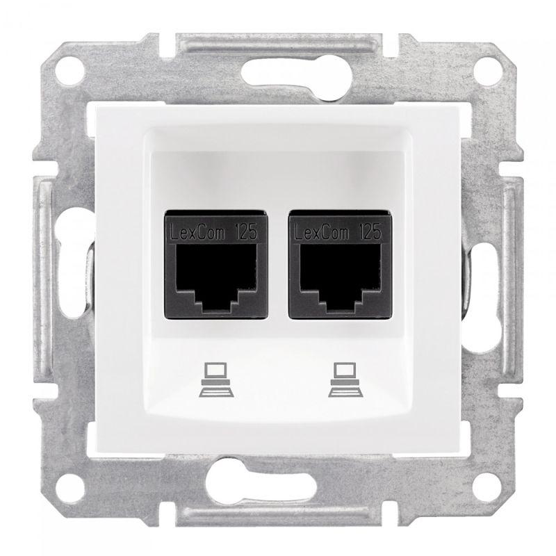 розетка компьютерная 2-м сп sedna rj45 кат.5e utp неэкранир. механизм бел. sche sdn4400121 от BTSprom.by