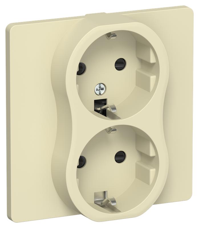 розетка 2-м сп flite рсш12-0-к-флн 16а с заземл. с защ. шторками в сборе механизм навахо iek fi-r24c-16-k87 от BTSprom.by