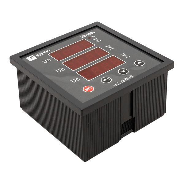  Вольтметр цифровой VD-963s на панель 96х96 (квадратный вырез) 3ф в коротком корпусе PROxima EKF VD-963s фото в каталоге от BTSprom.by