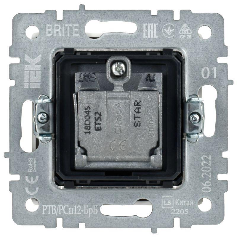  Розетка телевизионная TV/SAT 2-м Brite РТВ/РСп12-БрБ бел. IEK BR-AF20-O-K01 фото в каталоге от BTSprom.by