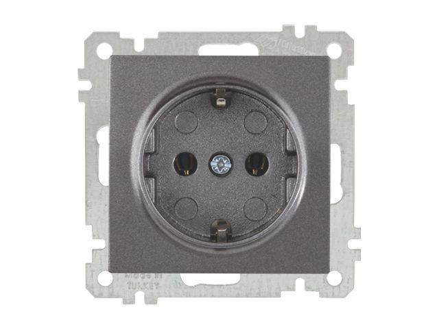 розетка 1-ая (скрытая, с/з) дымчатая, elitra, mutlusan (16 a, 250 v, ip 20) 2270 600 0295 от BTSprom.by