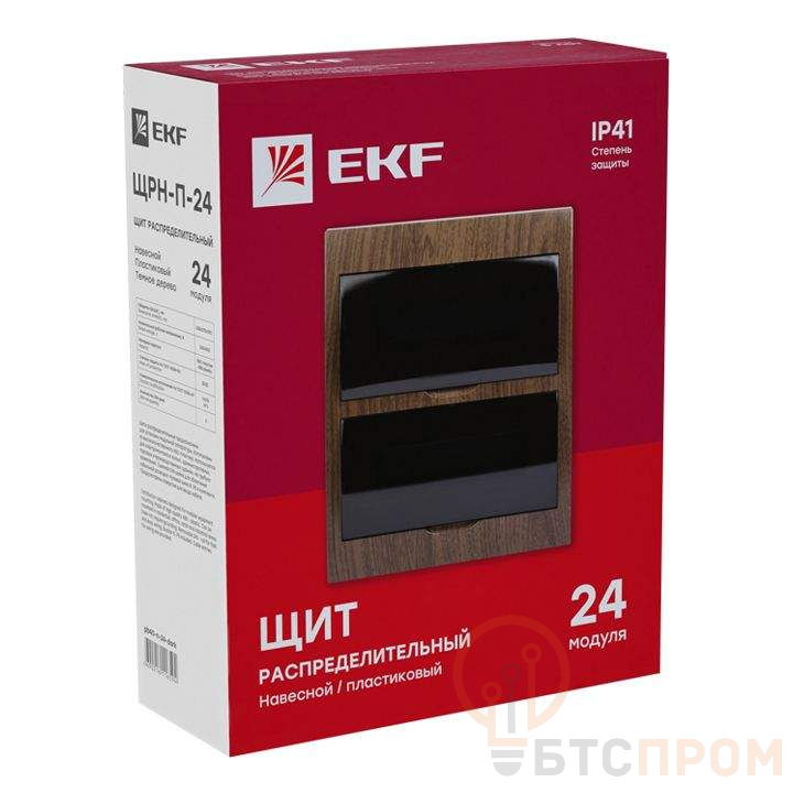  Щит ЩРН-П-24 IP41 темное дерево PROxima EKF pb40-n-24-dark фото в каталоге от BTSprom.by