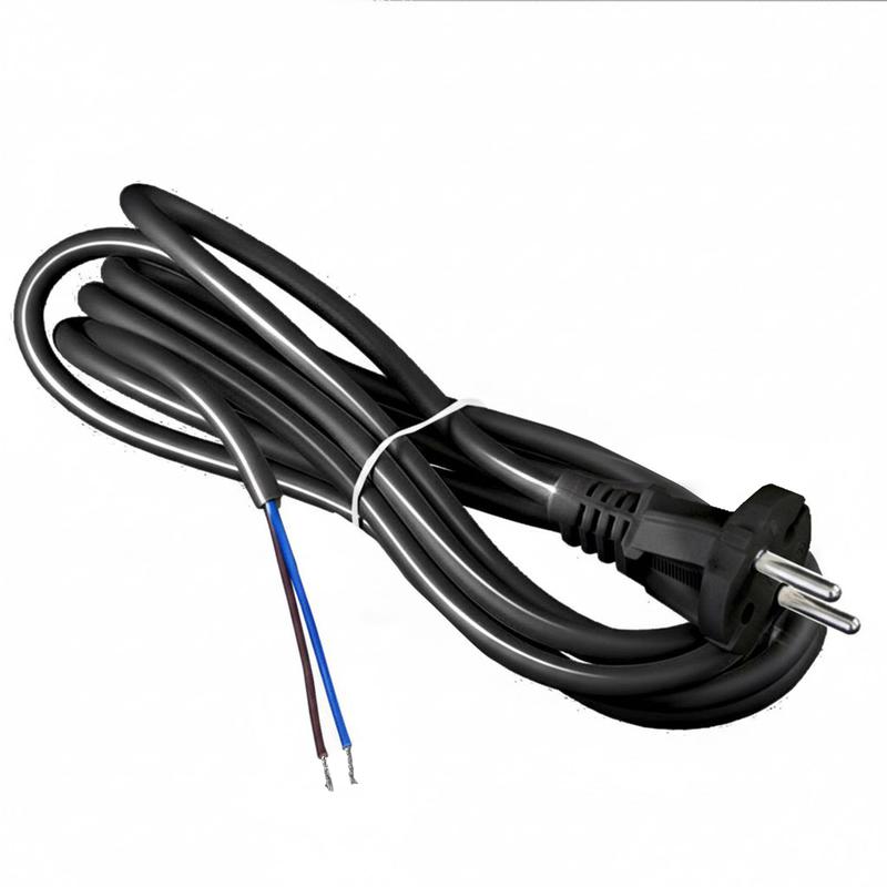 шнур сетевой с вилкой 3м без заземл. 10а пвс 2х1 черн. domtok 2775 от BTSprom.by