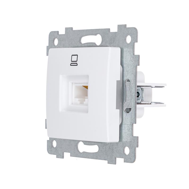  Розетка компьютерная 1-м Мария РК1-455 RJ45 кат.5E механизм бел. Кунцево 110022 фото в каталоге от BTSprom.by