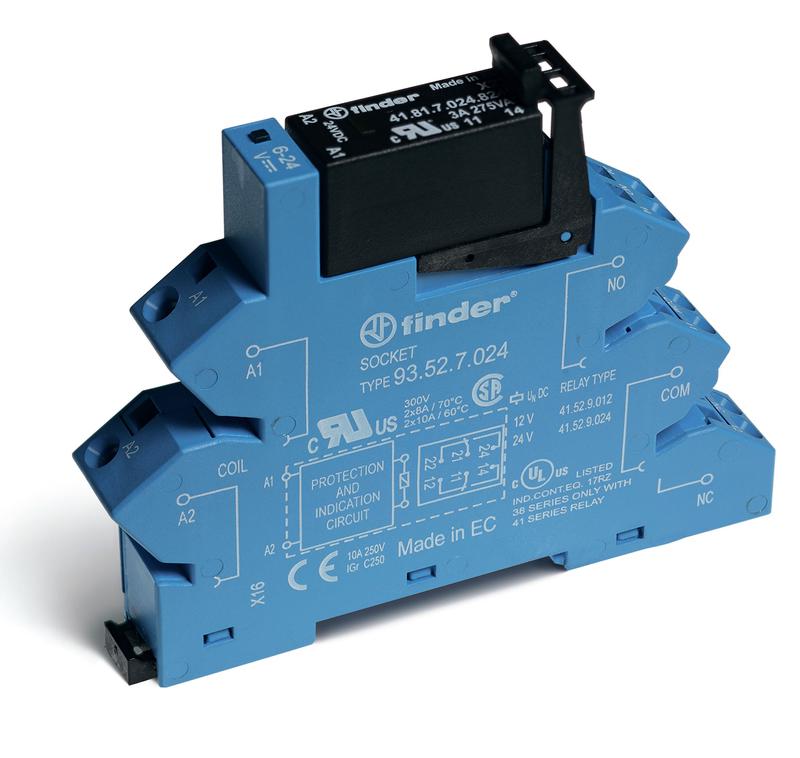 модуль интерфейсный (сборка 41.81.7.024.9024 + 93.52.7.024) твердотельное реле выход 5а (24в dc) 24в dc ip20 безвинт. клеммы (пружинный зажим) finder 384170249024 от BTSprom.by