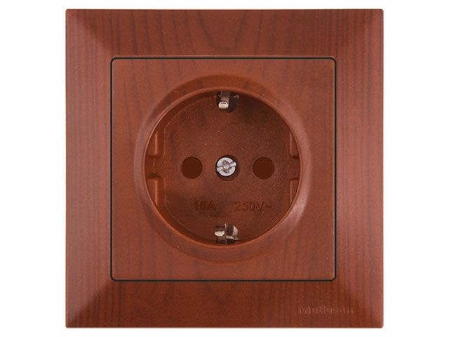 розетка 1-ая (скрытая, с/з, шторки) вишня, daria, mutlusan (16 a, 250 v, ip 20) 2120 605 0256 от BTSprom.by