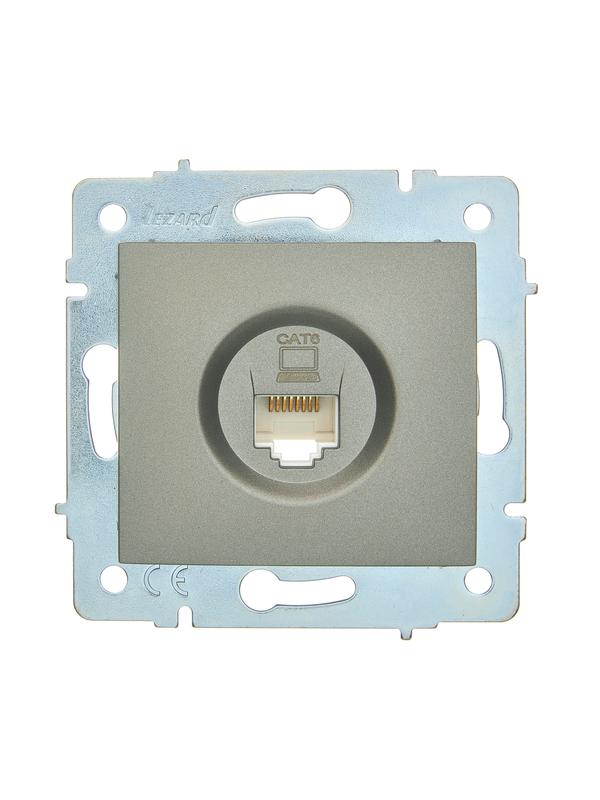 розетка компьютерная 1-м сп asti ip20 rj45 механизм cat 6e платина. lezard 7081-3588-140 от BTSprom.by