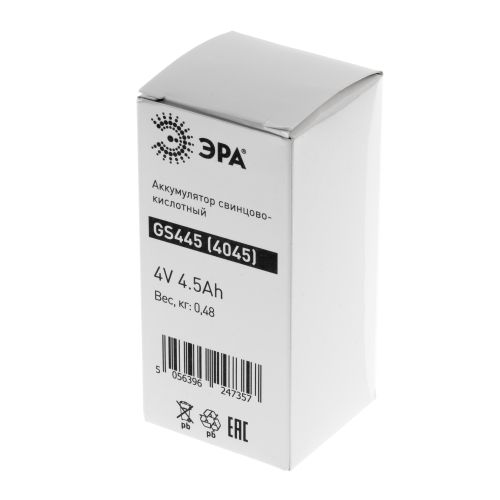  Аккумулятор свинцово-кислотный 4В 4.5 GS445 Эра Б0050077 фото в каталоге от BTSprom.by