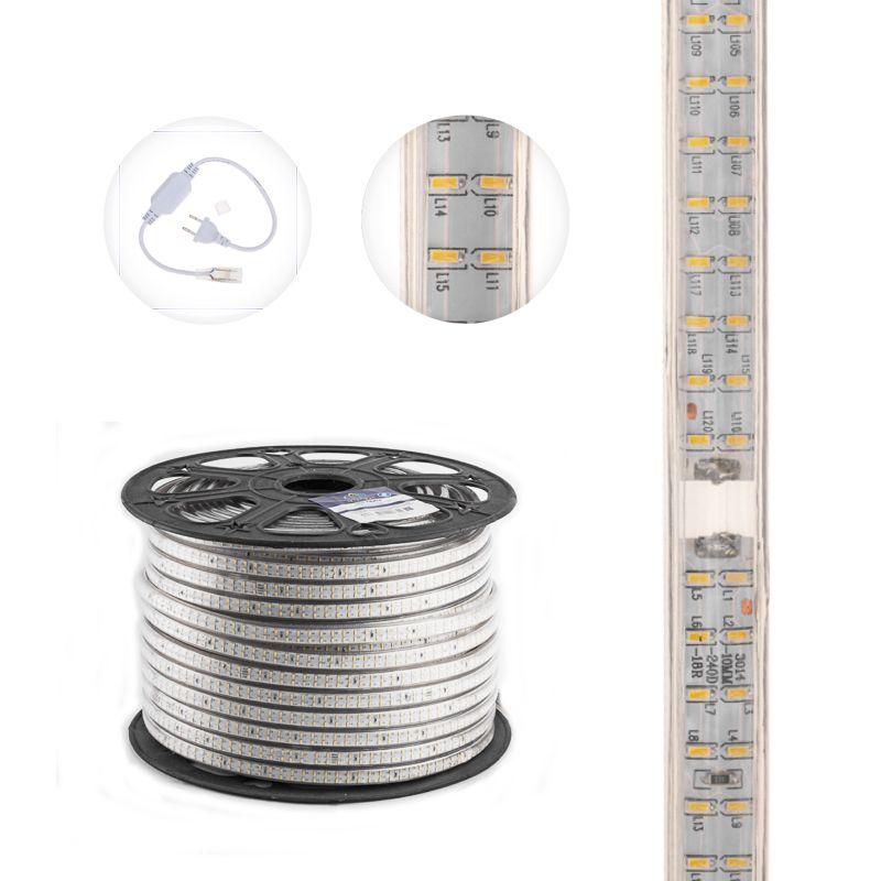  Лента светодиодная SMD3014 6.5x15мм 240LED/м 220В IP67 тепл. бел. (уп.100м) Neon-Night 142-804 фото в каталоге от BTSprom.by