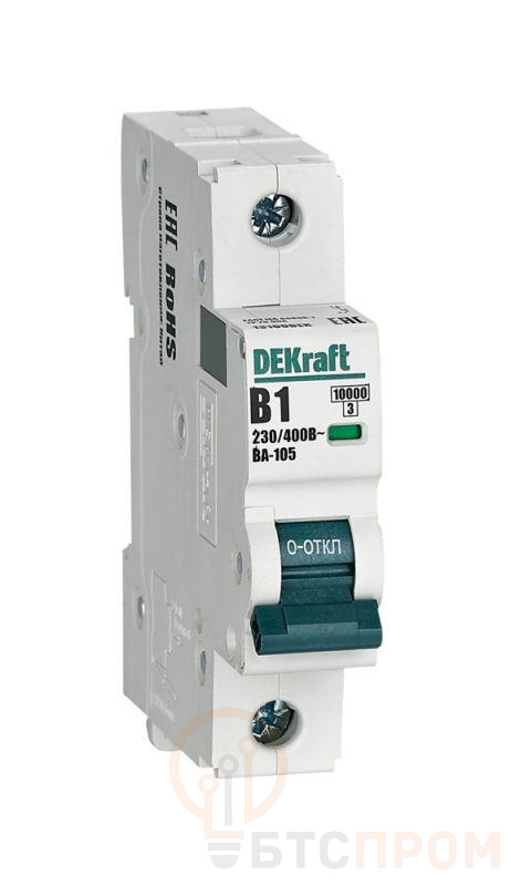 Выключатель автоматический модульный 1п B 1А 10кА ВА-105 DEKraft 13100DEK фото в каталоге от BTSprom.by  Выключатель автоматический модульный 1п B 1А 10кА ВА-105 DEKraft 13100DEK фото в каталоге от BTSprom.by