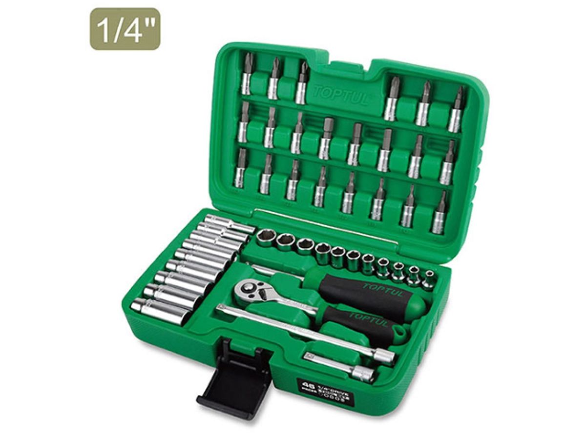 набор головок 1/4" 4-13мм 46предм. 6гр. toptul gcai4601 от BTSprom.by