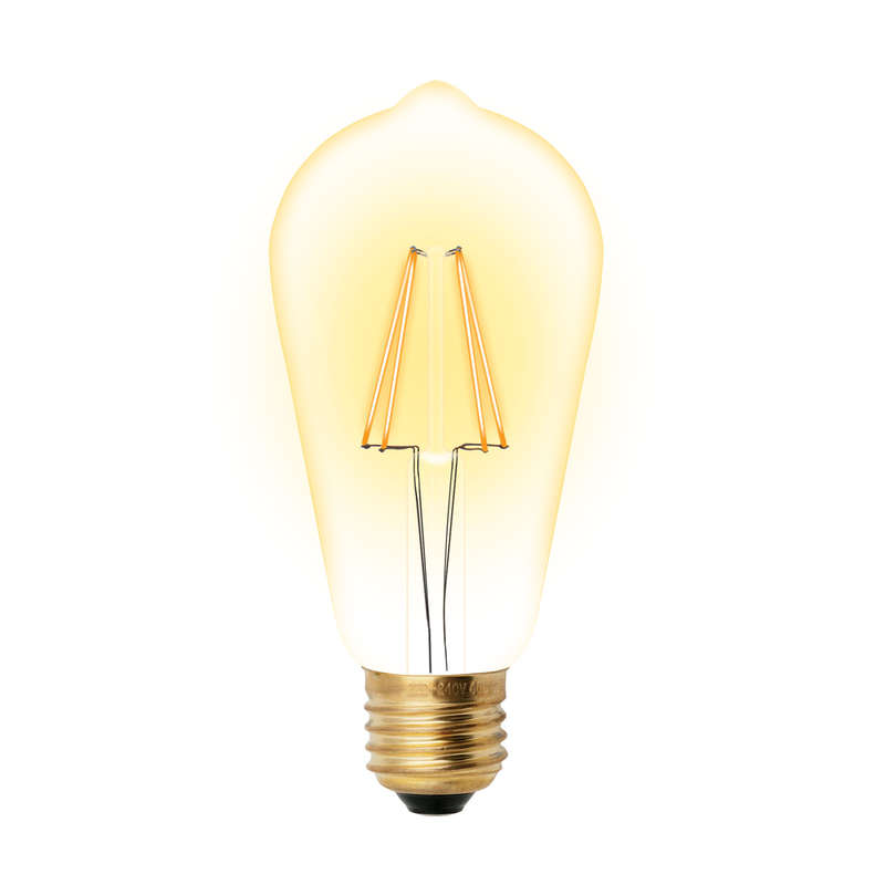 лампа светодиодная led-st64-5w/golden/e27 glv22go vintage форма "конус" зол. колба упак. картон uniel ul-00002360 от BTSprom.by