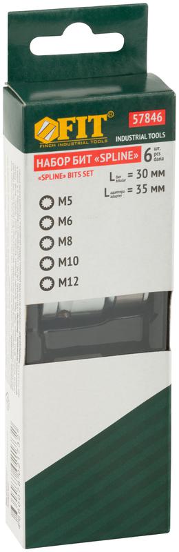  Набор бит дюймSPLINEдюйм CrV (уп.6шт) FIT 57846 фото в каталоге от BTSprom.by