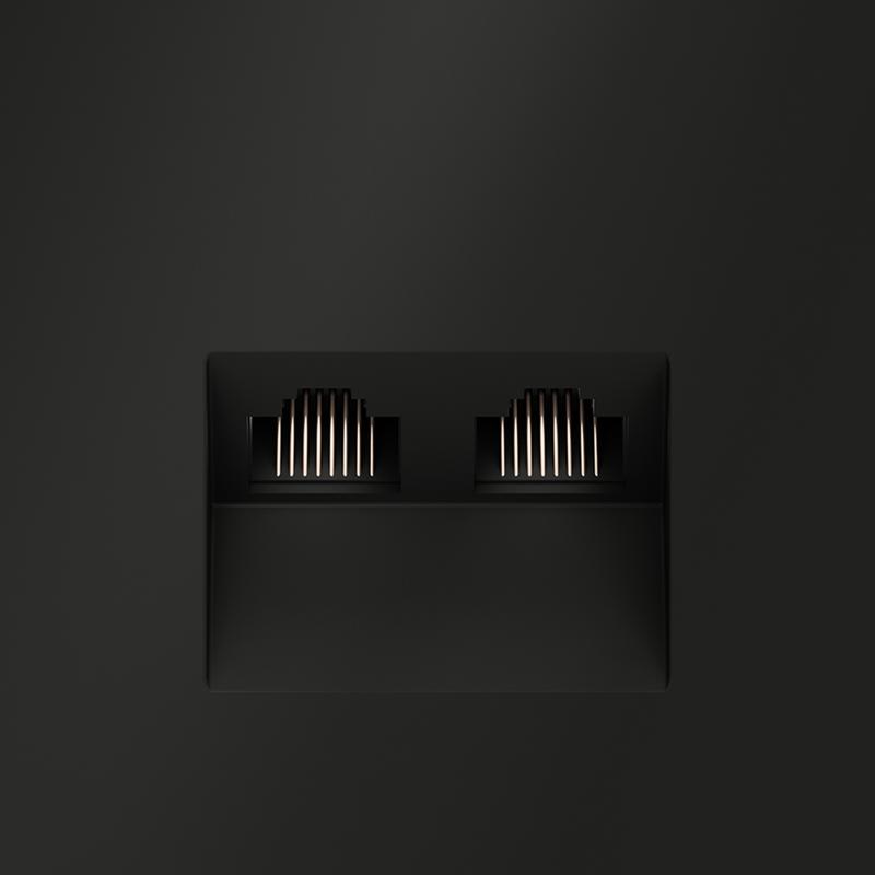  Розетка компьютерная 2-м СП S70 RJ45 + RJ45 кат.6 механизм черн. матов. Voltum VLS060208 фото в каталоге от BTSprom.by