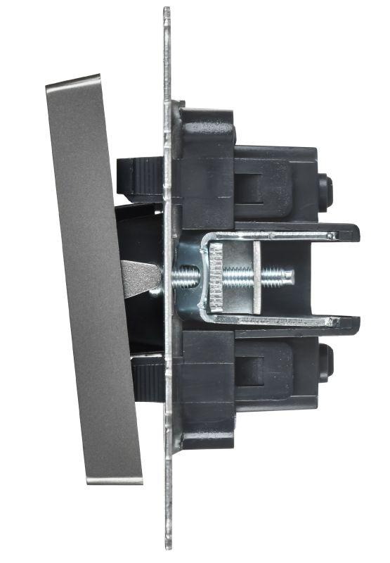  Выключатель перекрестный 2-кл. СП BRITE ВС10-2-3-БрС 10А механизм сталь IEK BR-V23-0-10-K46 фото в каталоге от BTSprom.by