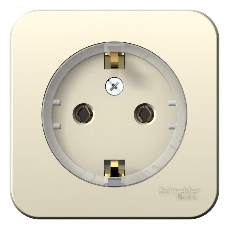 розетка 1-м оп blanca 16а ip20 250в с заземл. без защ. шторок с изолир. пластиной (компакт) молоч. se blnra110112 от BTSprom.by