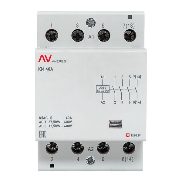  Контактор модульный КМ 40А 4NO 230В AC (3 мод.) AVERES EKF km-av-3-40-40-230V фото в каталоге от BTSprom.by