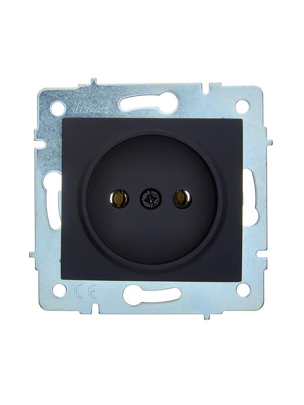 розетка 1-м сп asti 16а ip20 без заземл. термопласт механизм черн. бархат. lezard 7081-4288-121b от BTSprom.by