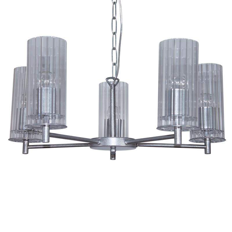  Светильник "Ника" 251 (плафон 0014) НСБ 01-5х60-139 Е27 [ИМ] подвесной серебр. Элетех 1005405302 фото в каталоге от BTSprom.by