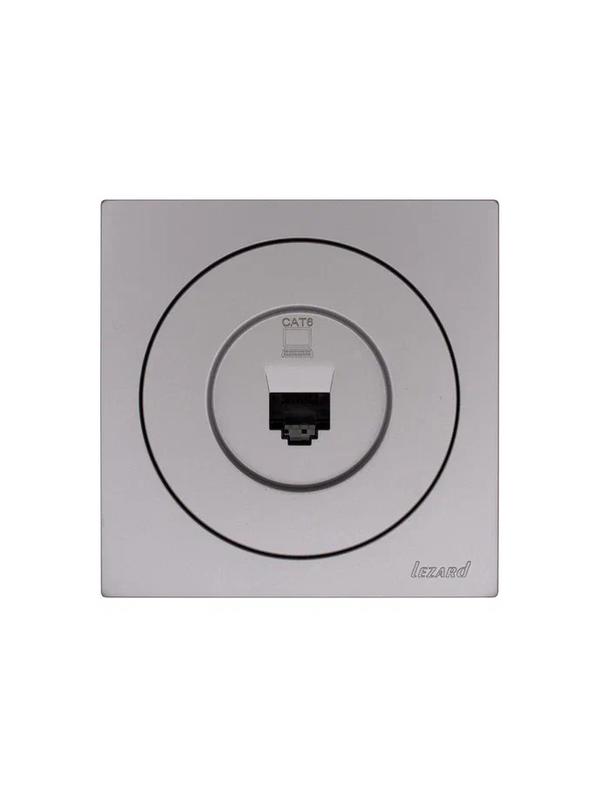  Розетка компьютерная СП OSEN RJ45 кат.6 механизм сер. матов. LEZARD 743-7488-140 фото в каталоге от BTSprom.by