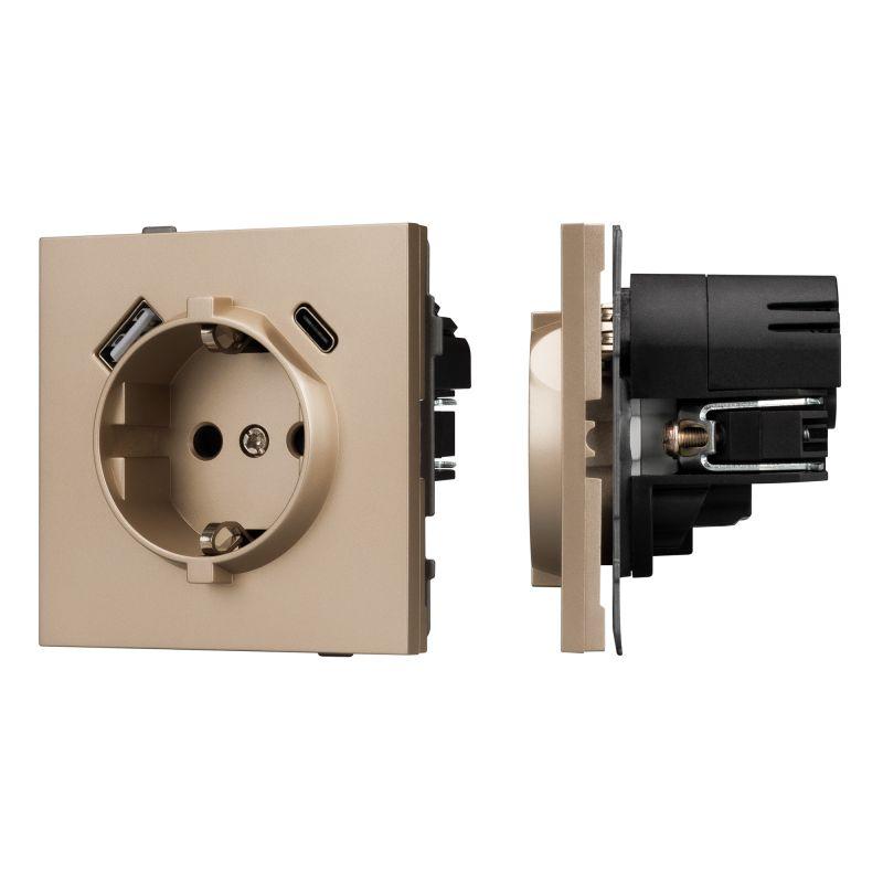 розетка sct-tendo-muac-pl-gd 16а 230в с usb зарядкой механизм arlight 054089 от BTSprom.by