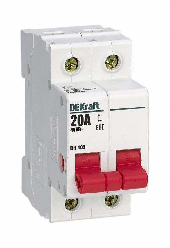 выключатель-разъединитель 2п 20а вн-102 dekraft 17005dek от BTSprom.by