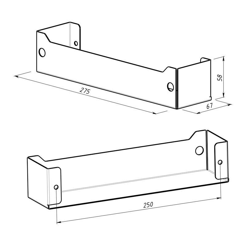  Полка для хранения 275x67мм металлическая настенная черн. Rexant 38-0672 фото в каталоге от BTSprom.by