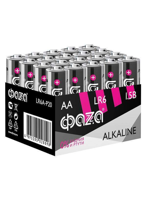 элемент питания алкалиновый aa/lr6 1.5в alkaline pack-20 (уп.20шт) фаzа 5028098 от BTSprom.by
