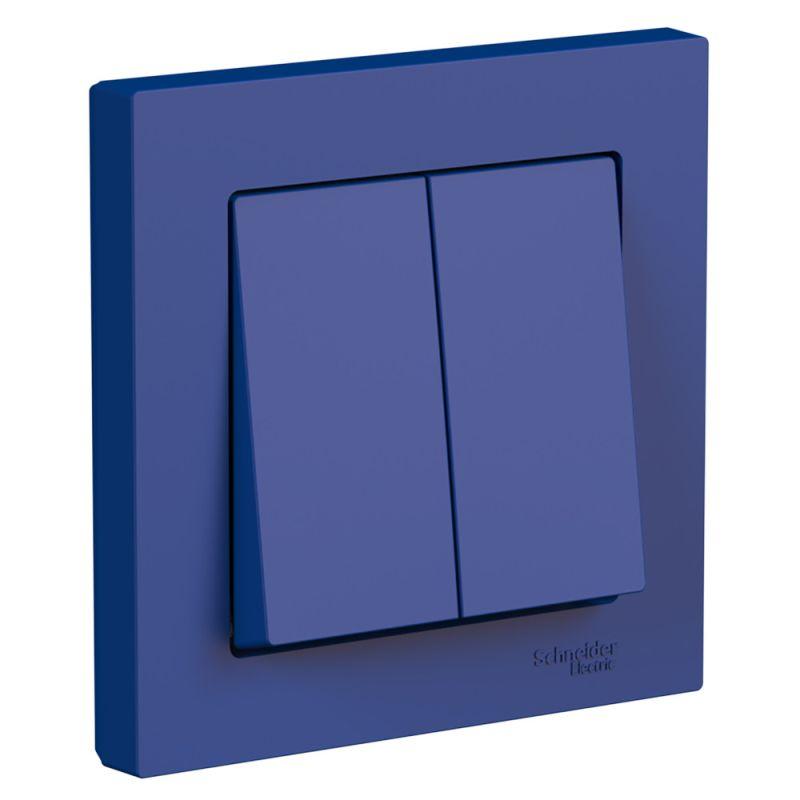  Выключатель 2-кл. AtlasDesign (сх.5) 10AX в сборе аквамарин SE ATN001152 фото в каталоге от BTSprom.by