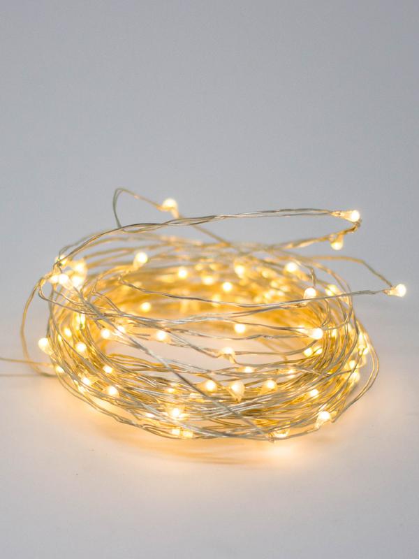 гирлянда светодиодная "золотые нити" 1.5м 30led тепл. бел. в виде капель элементы питания 3хaa (не в компл.) космос kocnl-el114_white от BTSprom.by