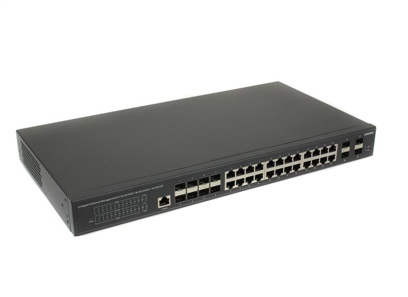 коммутатор управляемый l3 sw-32g4x-2l gigabit ethernet на 16хge rj-45 + 8хge combo (rj-45 + sfp) + 4х10g sfp+ uplink osnovo 14170 от BTSprom.by