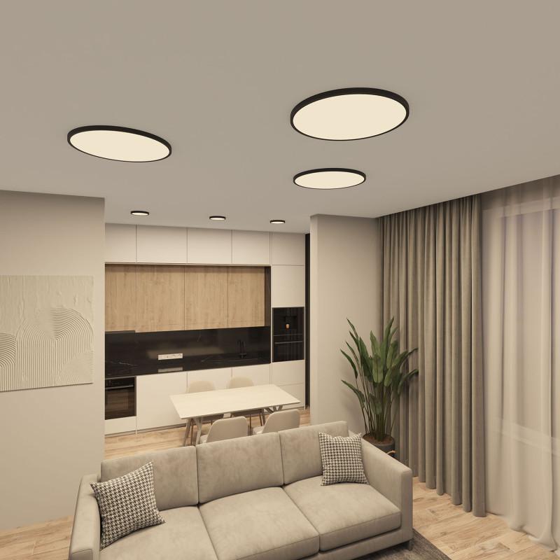  Светильник THIN 18Вт 3000К/4000К/6500К IP40 накладной переключатель цветовой температуры на корпусе полимер черн. DENKIRS 723084 фото в каталоге от BTSprom.by