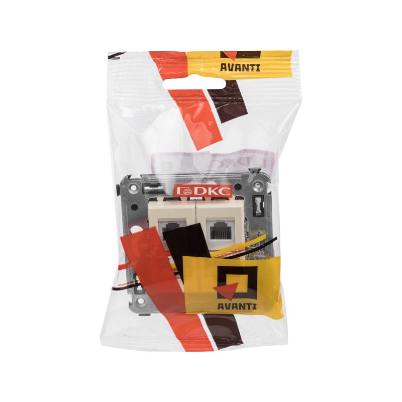  Розетка телефонная 2-м СП Avanti "Ванильная дымка" RJ12 DKC 4405314 фото в каталоге от BTSprom.by