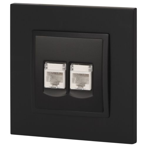  Розетка компьютерная 2-м Elegance 14-3108-05 RJ45 IP20 механизм антрацит Эра Б0034312 фото в каталоге от BTSprom.by