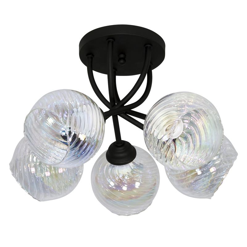 светильник "вита" 151 (плафон 8334) нпб 01-5х60-133 e27 (им) потолочн. черн. муар. элетех 1005405397 от BTSprom.by