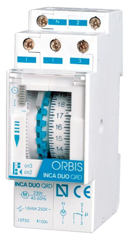реле времени модульное суточное inca duo qrd шаг 15мин с рез. orbis ob330232 от BTSprom.by