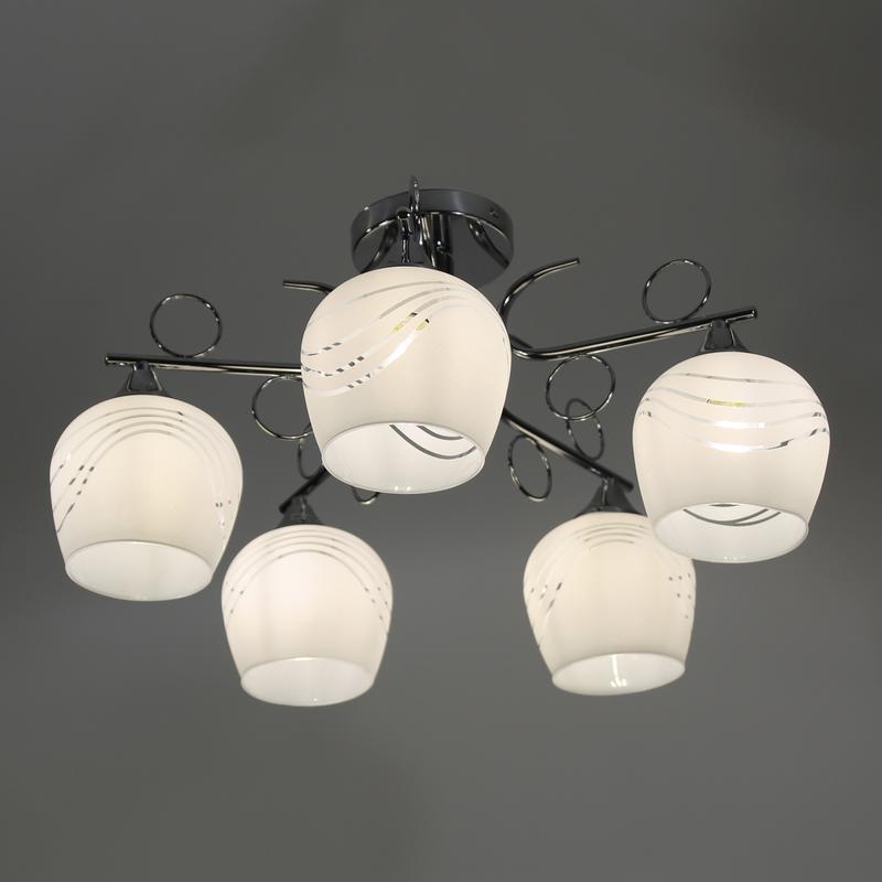  Светильник 11280-3/5 (Плафон 8317) НПБ 01-5х60-158 Е27 ИУ хром Элетех 1005404870 фото в каталоге от BTSprom.by