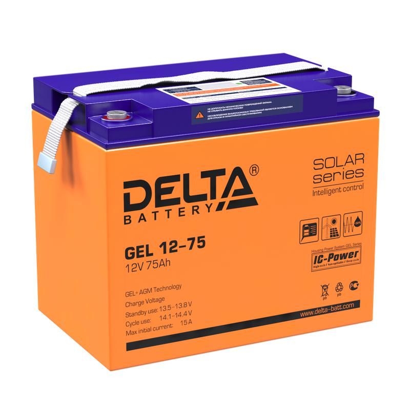 аккумулятор gel 12в 75а.ч gel 12-75 delta 4614010140011 от BTSprom.by