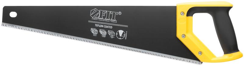  Ножовка по дереву средн.кален.зуб 7 ТPI 3D заточка пласт.прорезинен.ручка тефлон.покрытие 450мм FIT 40465 фото в каталоге от BTSprom.by