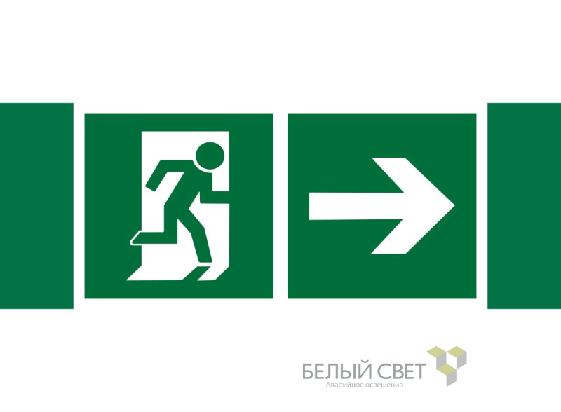 знак безопасности npu-3413.e35"напр. к эвакуационному выходу направо" белый свет a18160 от BTSprom.by