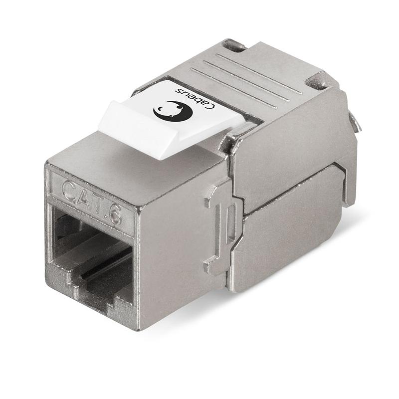 вставка keystone jack rj45 (8p8c) 180град. кат.6 экранир. без инструмента toolless cabeus 7966c от BTSprom.by