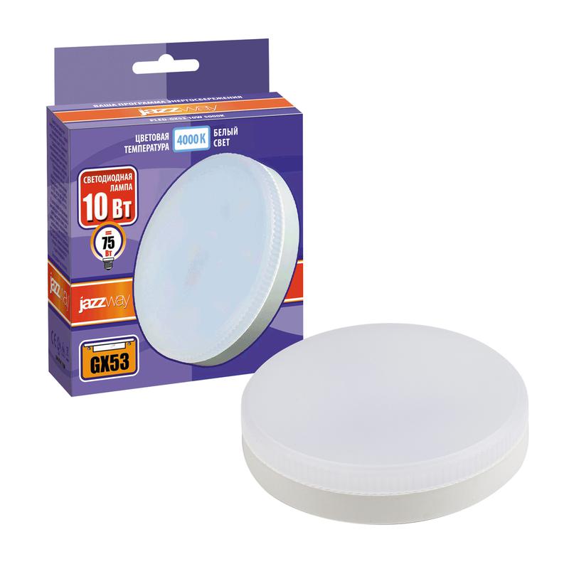 лампа светодиодная pled-gx53 10вт 4000к нейтр. бел. gx53 820лм 230/50гц jazzway 5032873 от BTSprom.by