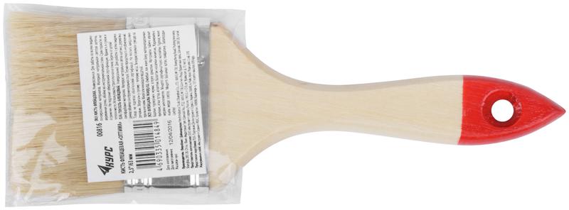  Кисть флейцевая "Оптима" 2.5дюйм (63мм) натур. свет. щетина деревянная ручка КУРС 00816 фото в каталоге от BTSprom.by