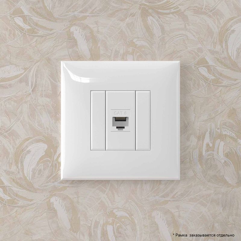  Розетка компьютерная 1-м СП Avanti "Белое облако" RJ45 кат.6 без шторок механизм DKC 4400693 фото в каталоге от BTSprom.by