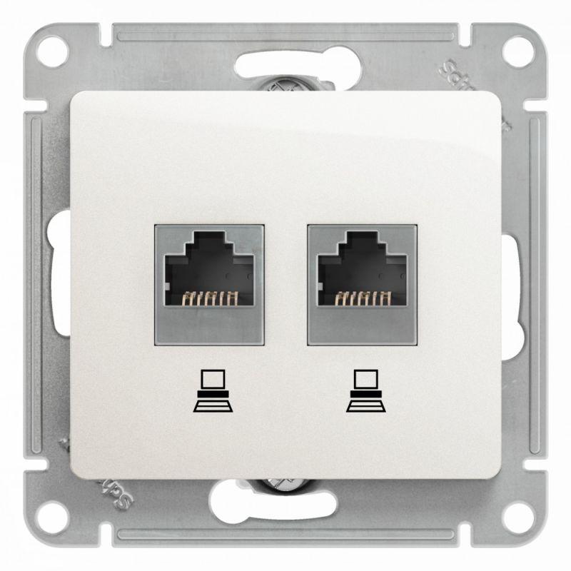 розетка компьютерная 2-м glossa rj45 кат.5e механизм перламутр. se gsl000685kk от BTSprom.by