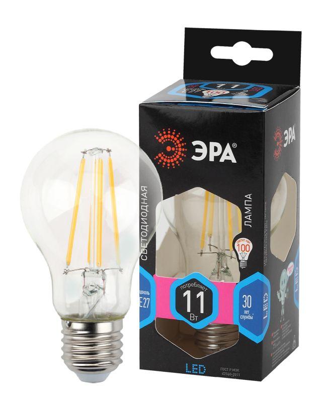 лампа светодиодная филаментная f-led a60-11w-840-e27 11вт a60 грушевидная 4000к нейтр. бел. e27 эра б0035026 от BTSprom.by